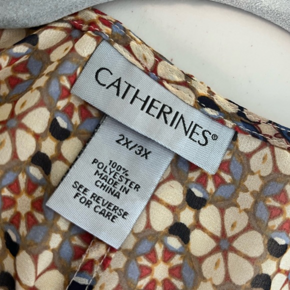 Catherines Boho Sheer Retro Open Front Sz 2X 3X Kimono Topper - Picture 6 of 10